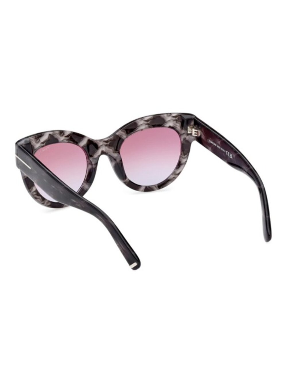 NWT Tom Ford Lucilla 51mm Gradient Cat Eye Sunglasses Black Havana / Purple Blue - Picture 3 of 7